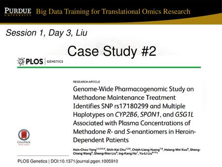 Case Study #2 Session 1, Day 3, Liu