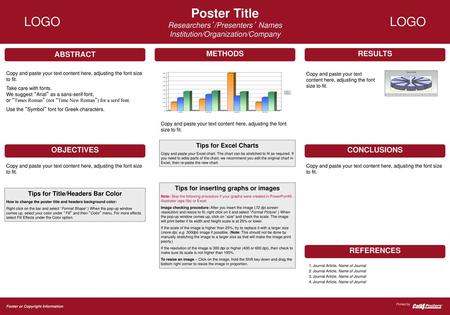 Tips for inserting graphs or images Tips for Title/Headers Bar Color