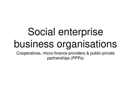 Social enterprise business organisations