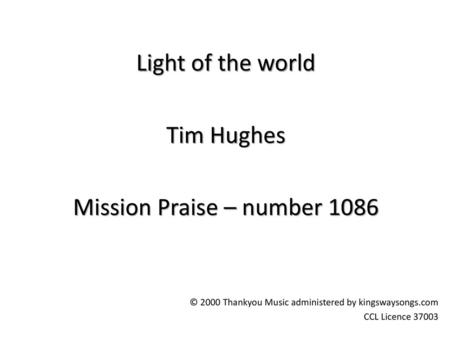 Mission Praise – number 1086