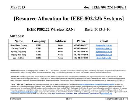 [Resource Allocation for IEEE b Systems]