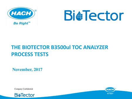 The BioTector B3500ul TOC analyzer Process Tests