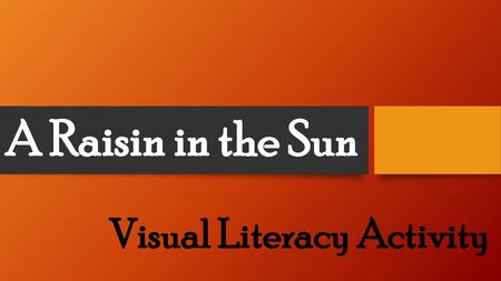 Visual Literacy Activity