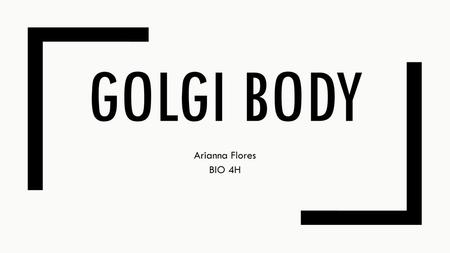 Golgi Body Arianna Flores BIO 4H.