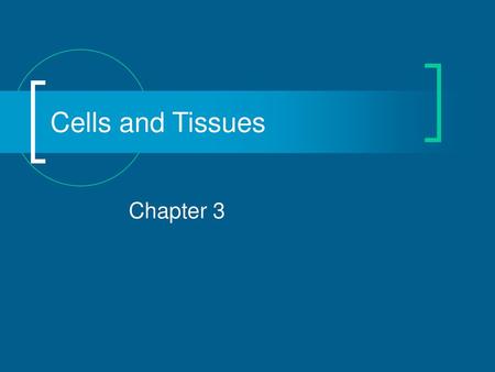 Cells and Tissues Chapter 3.