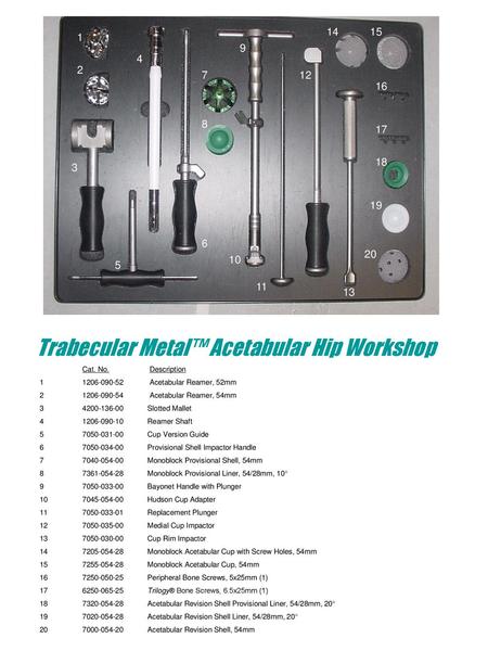 Trabecular Metal™ Acetabular Hip Workshop