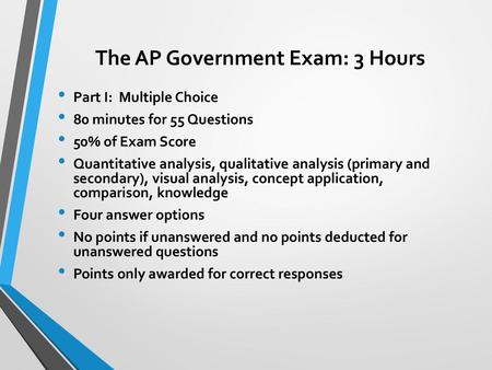 The AP Government Exam: 3 Hours