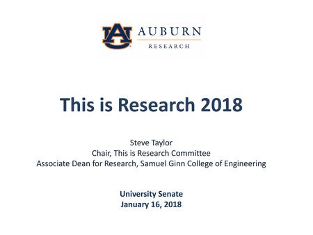 This is Research 2018 Steve Taylor Chair, This is Research Committee