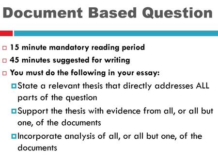 Document Based Question