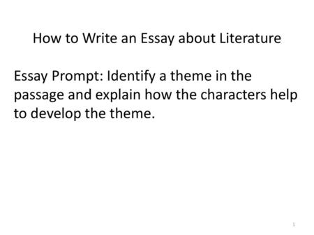 How to Write an Essay about Literature