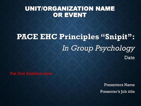 Unit/Organization Name or Event