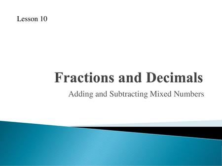 Fractions and Decimals