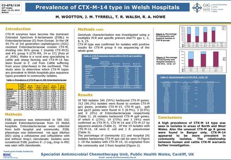 Prevalence of CTX-M-14 type in Welsh Hospitals