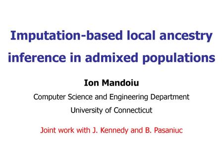 Imputation-based local ancestry inference in admixed populations