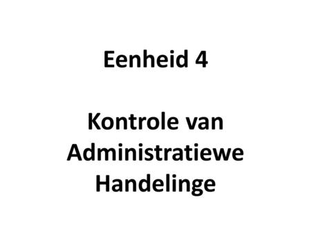 Kontrole van Administratiewe Handelinge