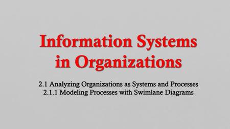 Information Systems in Organizations 2