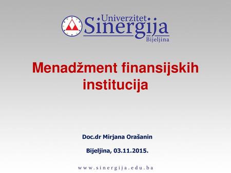 Menadžment finansijskih institucija