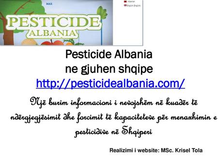 Pesticide Albania ne gjuhen shqipe