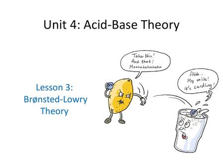 Unit 4: Acid-Base Theory