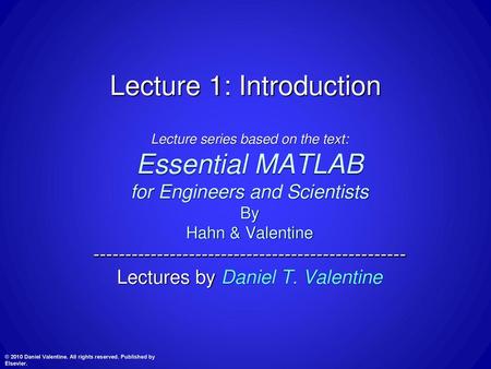 Lecture 1: Introduction