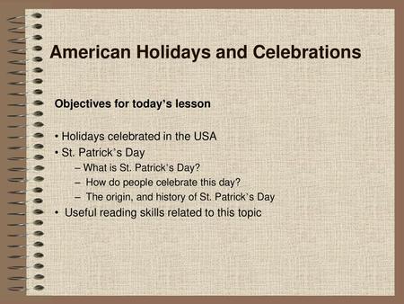 American Holidays and Celebrations