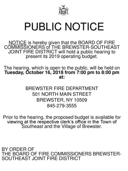 BREWSTER FIRE DEPARTMENT