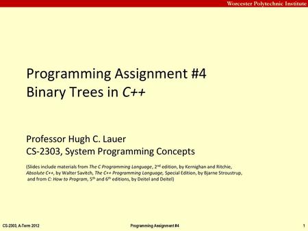 Programming Assignment #4 Binary Trees in C++