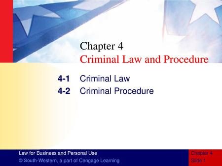 Chapter 4 Criminal Law and Procedure