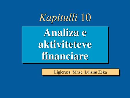 Analiza e aktiviteteve financiare