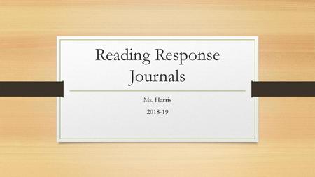 Reading Response Journals