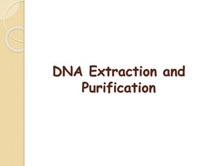 DNA Extraction and Purification