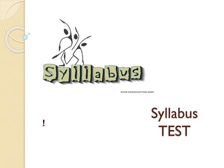 Syllabus TEST !.