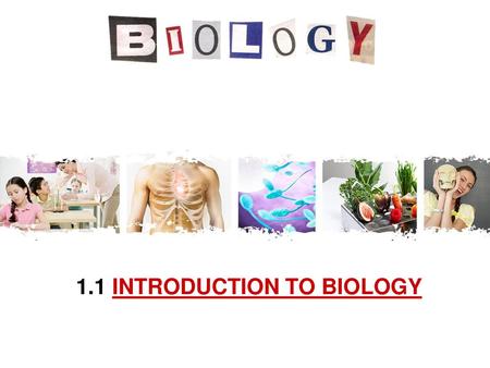 1.1 INTRODUCTION TO BIOLOGY