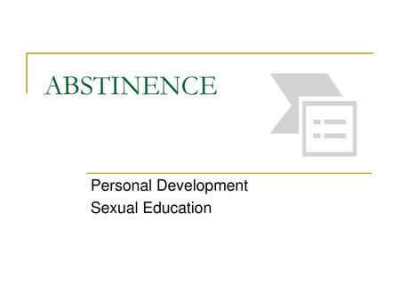 Personal Development Sexual Education