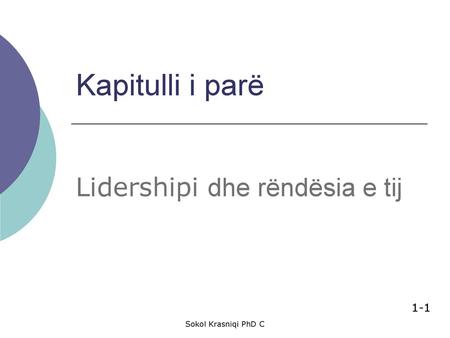 Lidershipi dhe rëndësia e tij