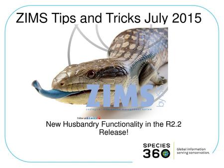 ZIMS Tips and Tricks July 2015