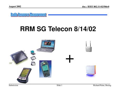 + RRM SG Telecon 8/14/02 August 2002 doc.: IEEE /506r0