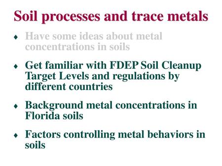 Soil processes and trace metals