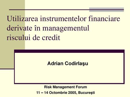 Adrian Codirlaşu Risk Management Forum