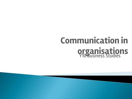 Communication in organisations