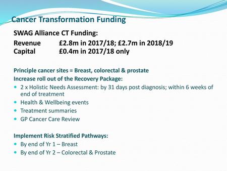 Cancer Transformation Funding