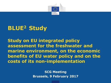 SCG Meeting Brussels, 9 February 2017