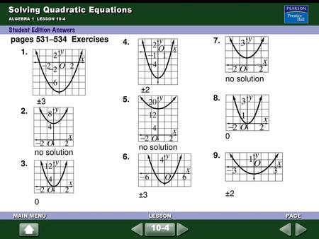 Solving Quadratic Equations