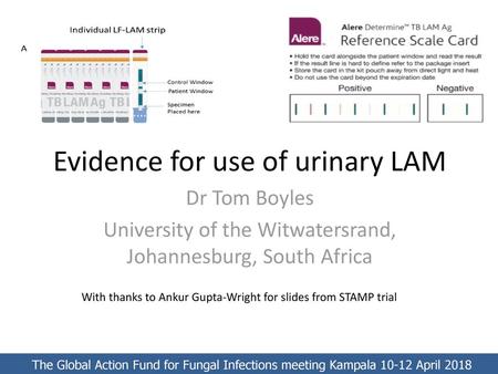 Evidence for use of urinary LAM