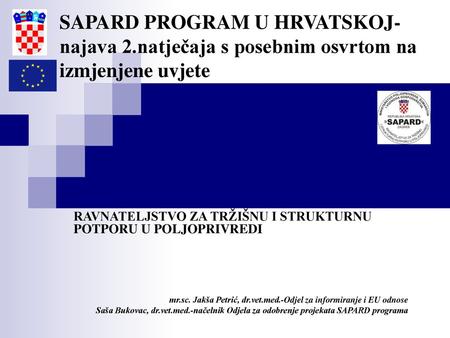 SAPARD PROGRAM U HRVATSKOJ- najava 2