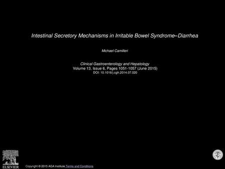 Intestinal Secretory Mechanisms in Irritable Bowel Syndrome–Diarrhea