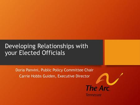 Developing Relationships with your Elected Officials