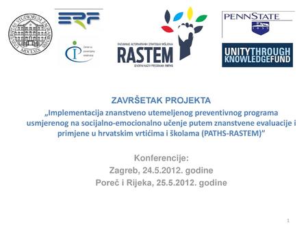 ZAVRŠETAK PROJEKTA „Implementacija znanstveno utemeljenog preventivnog programa usmjerenog na socijalno-emocionalno učenje putem znanstvene evaluacije.