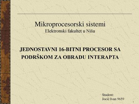 JEDNOSTAVNI 16-BITNI PROCESOR SA