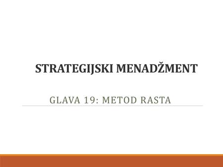 STRATEGIJSKI MENADŽMENT